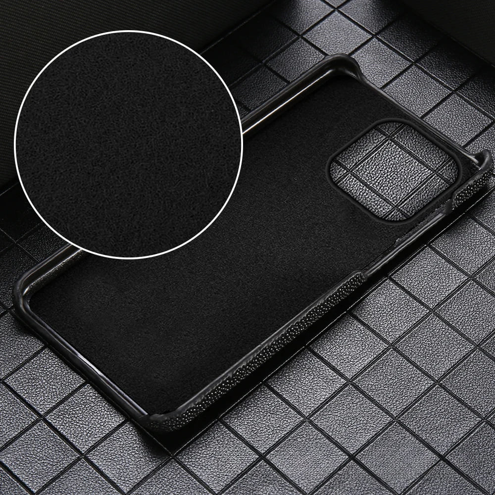 Authentic Stingray Skin Phone Case for iPhone 17 Pro Max 16 15 14 13 12 11 Shock Absorbent Premium Leather Cover Anti-Fingerprint