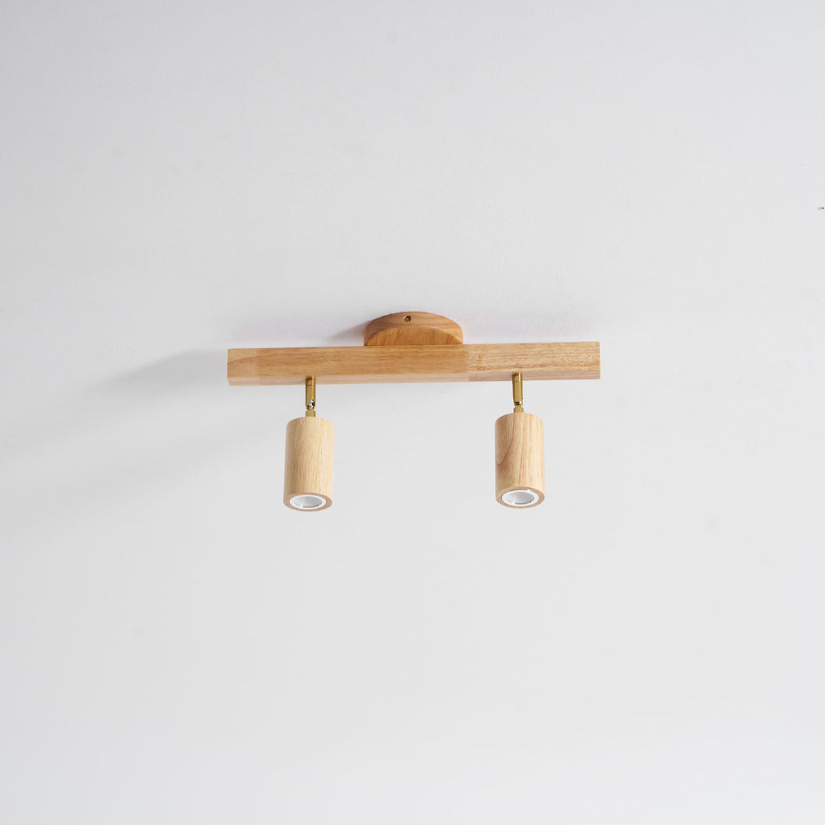 Multi-Head Track Spotlight with Wooden Shades for Kitchen, Dining Room & Living Room | Adjustable LED Rail Fixture | Rustic Farmhouse Ceilin