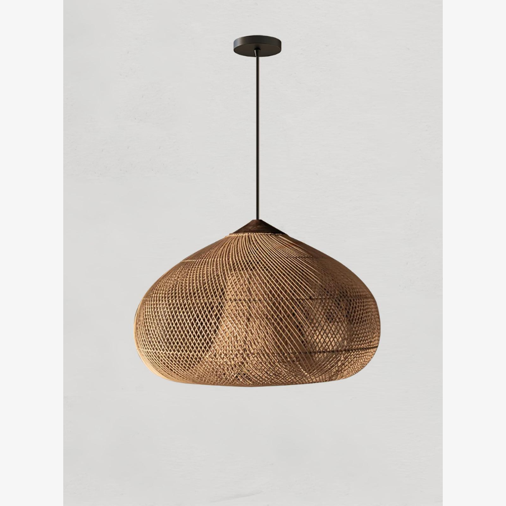 Charme naturel | Suspension en rotin à hauteur réglable | Luminaire suspendu de cuisine chaleureux pour une ambiance cosy