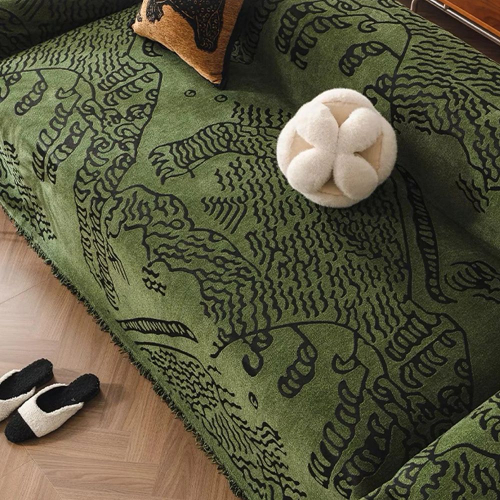Naturals Sofa Cover - Microfiber, Artistic Botanical Design