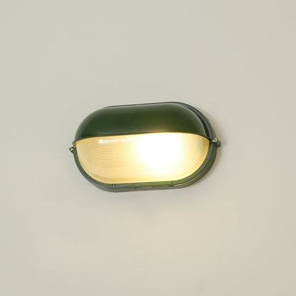 Applique murale extérieure industrielle avec abat-jour en verre nervuré – Luminaire résistant aux intempéries pour porches, patios, entrées, portes et jardins