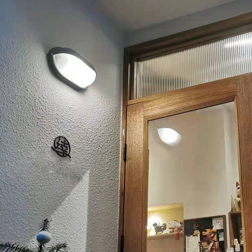 Applique murale extérieure industrielle avec abat-jour en verre nervuré – Luminaire résistant aux intempéries pour porches, patios, entrées, portes et jardins