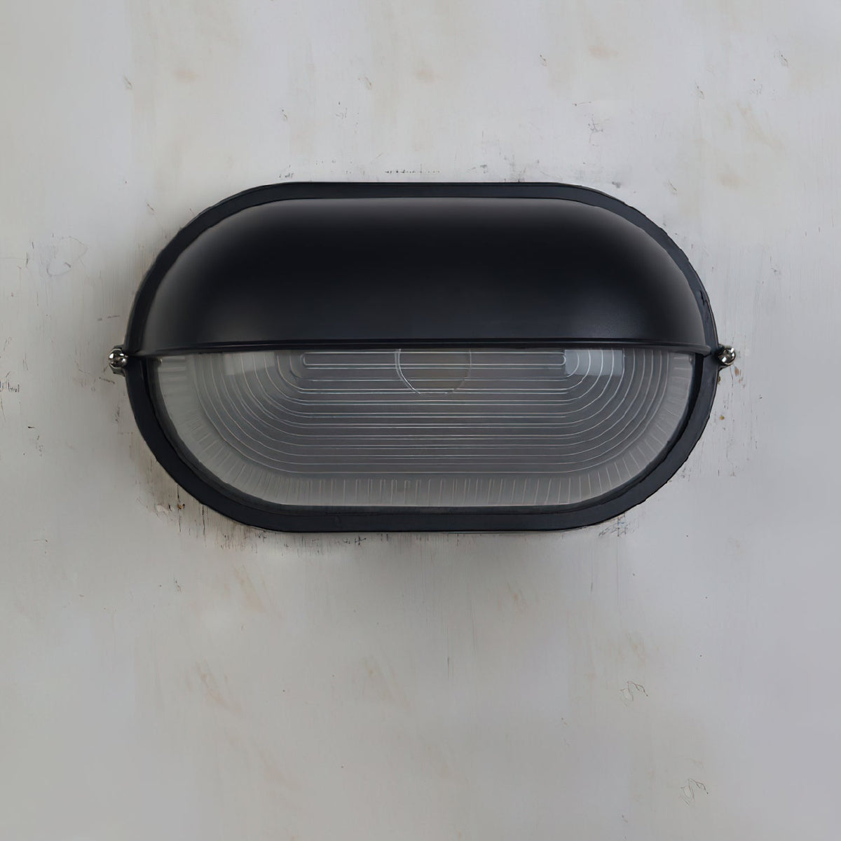 Applique murale extérieure industrielle avec abat-jour en verre nervuré – Luminaire résistant aux intempéries pour porches, patios, entrées, portes et jardins