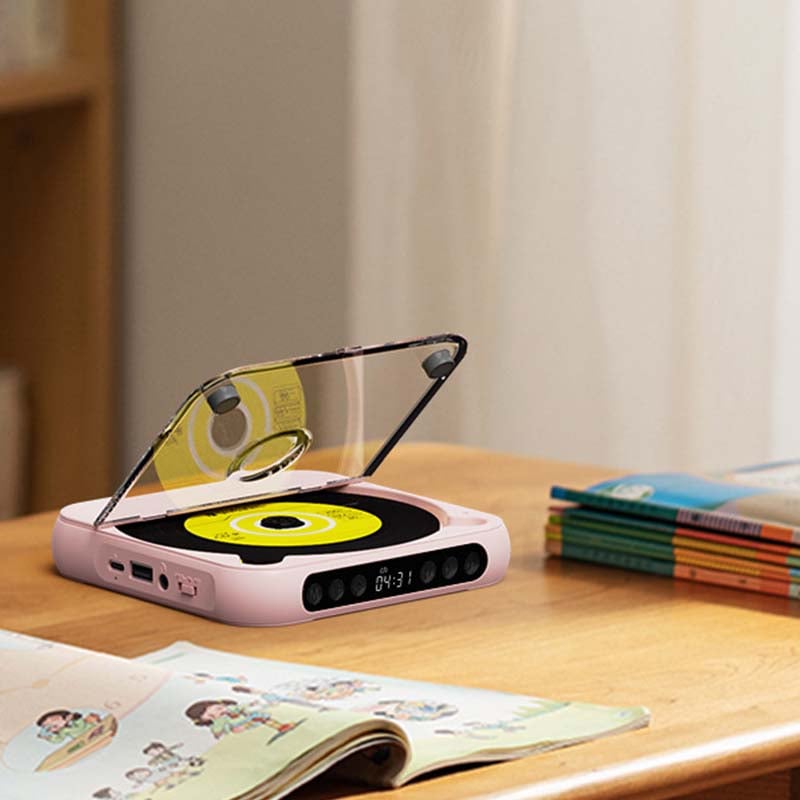 Portable CD Player with Bluetooth 5.3 Wireless Connectivity, USB-C Charging, Compact Lightweight Music Player for Headphones and Speakers, S