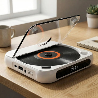 Portable CD Player with Bluetooth 5.3 Wireless Connectivity, USB-C Charging, Compact Lightweight Music Player for Headphones and Speakers, S