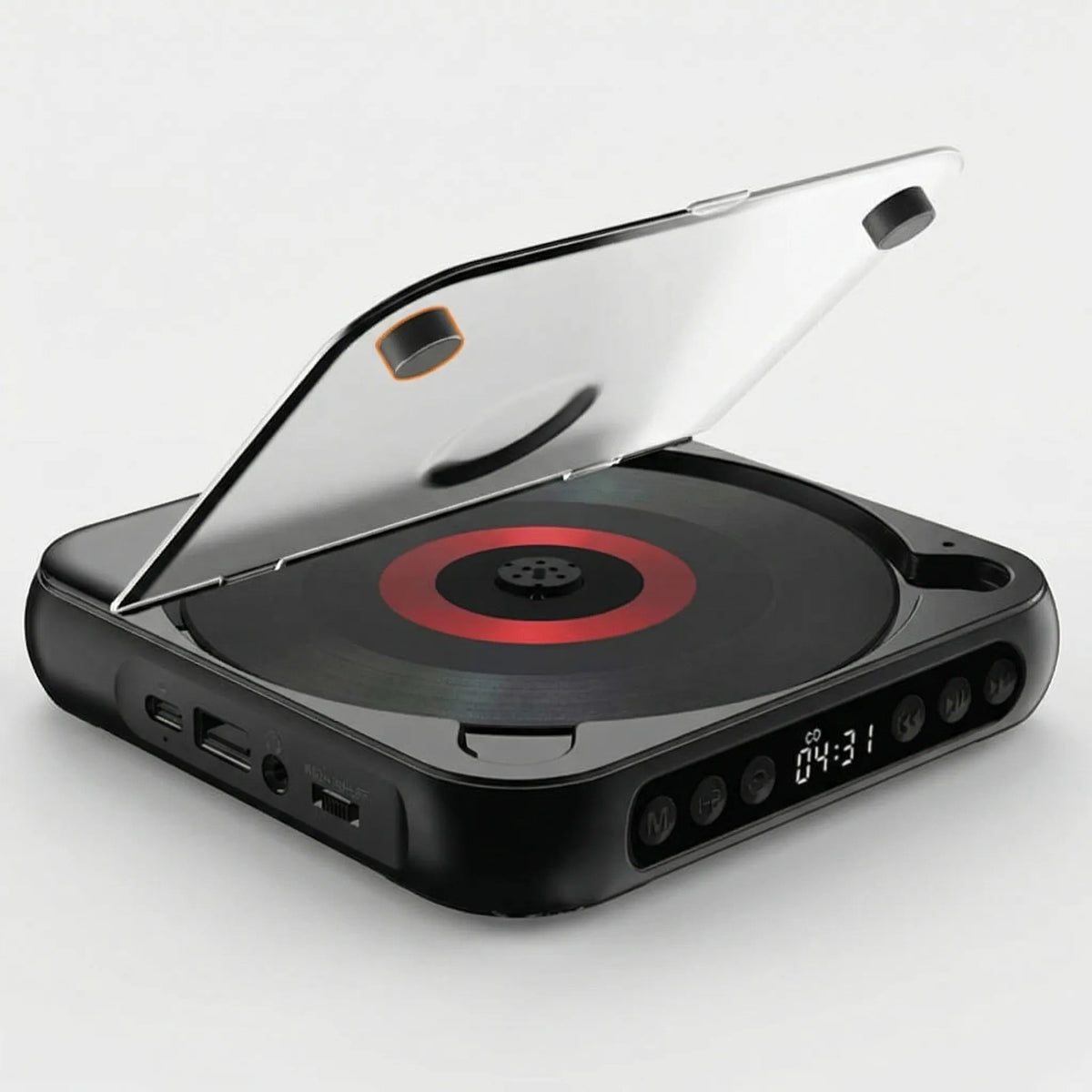 Portable CD Player with Bluetooth 5.3 Wireless Connectivity, USB-C Charging, Compact Lightweight Music Player for Headphones and Speakers, S