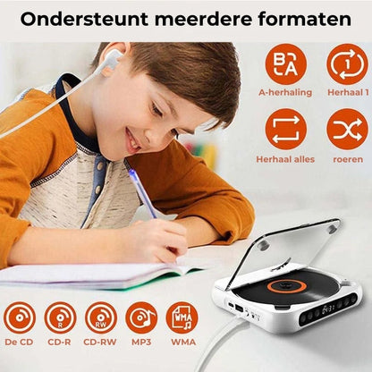 Portable CD Player with Bluetooth 5.3 Wireless Connectivity, USB-C Charging, Compact Lightweight Music Player for Headphones and Speakers, S