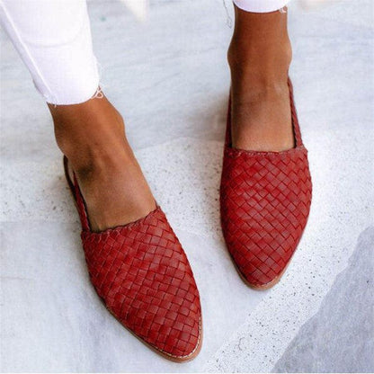 Woven Slingback Sandals Low Wedge Heel Cushioned Footbed Slip-On Summer Shoes for Women Everyday Comfort Flexible Sole