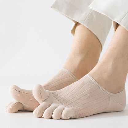 Low-Cut Toe Socks with Grip for Women & Men – Five-Toe Design, Non-Slip Liner Socks for Loafers, Flats & Sneakers