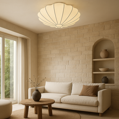 Suspension lumineuse avec abat-jour en fibre souple, diamètre 40-79 cm, éclairage d'ambiance 3000K pour chambres et salles à manger, plafonnier moderne