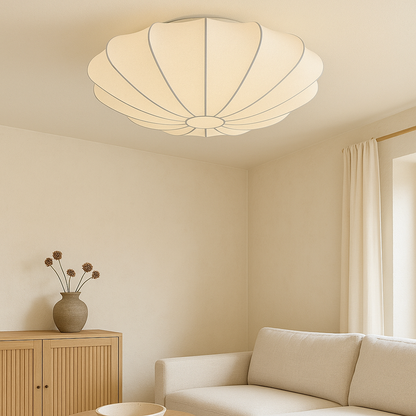 Suspension lumineuse avec abat-jour en fibre souple, diamètre 40-79 cm, éclairage d'ambiance 3000K pour chambres et salles à manger, plafonnier moderne