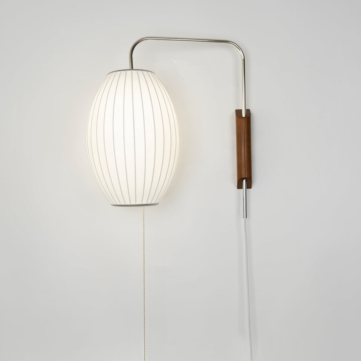 Plug-In Wall Sconce with Swivel Bracket & Frosted Glass Shade – 16 in Height, 59 in Cord – Adjustable Bedroom & Living Room Accent Light for