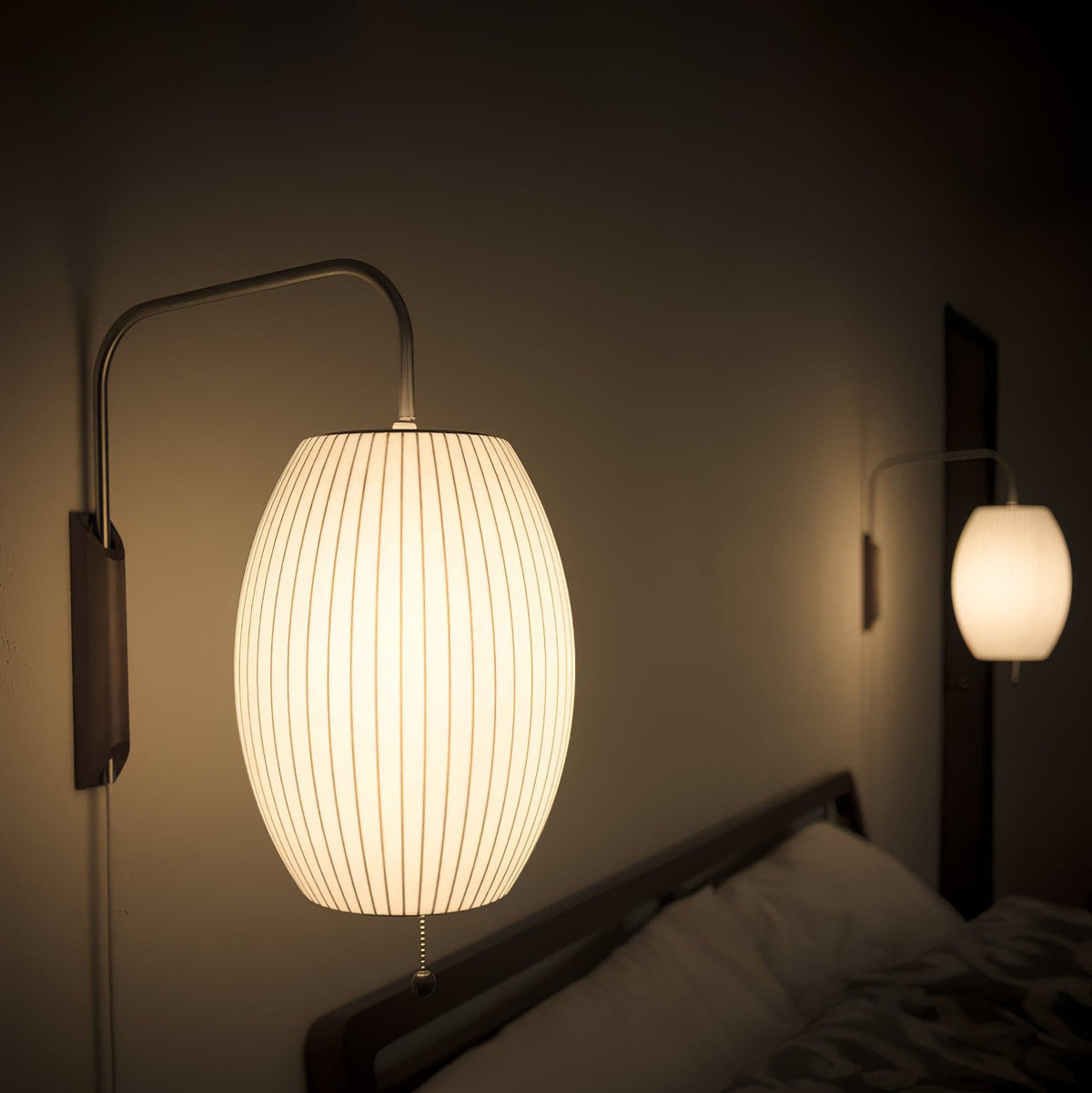 Modern Sconce Light Fixture with Walnut Accent for Bedroom Reading Nook Hallway 11x16 inch Wall Mount LED Compatible