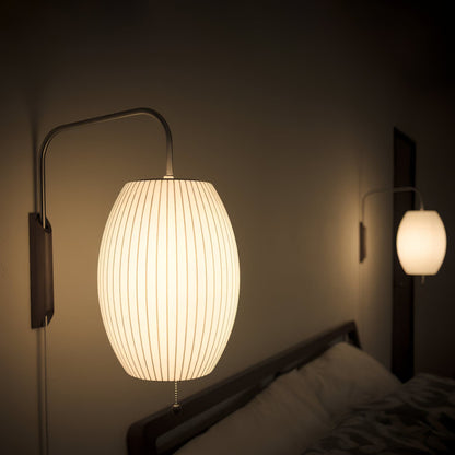 Modern Sconce Light Fixture with Walnut Accent for Bedroom Reading Nook Hallway 11x16 inch Wall Mount LED Compatible