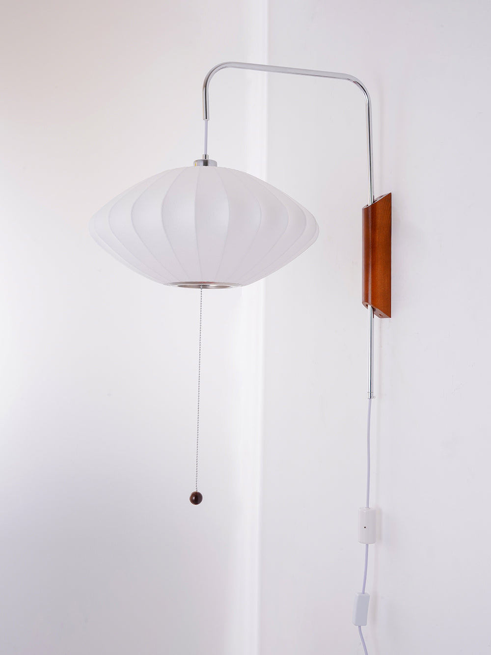 Plug-In Wall Sconce with Swivel Bracket & Frosted Glass Shade – 16 in Height, 59 in Cord – Adjustable Bedroom & Living Room Accent Light for