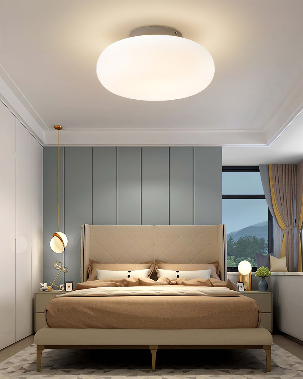 Flush Mount LED Light Fixture White Metal Round 8-Inch for Bedroom Living Room Hallway Office Indoor Low Profile Modern Ceiling Lamp 12W 110