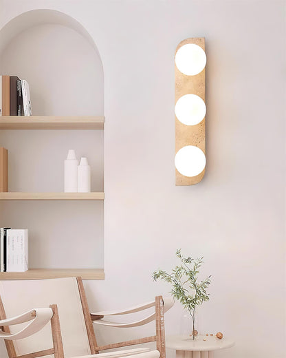 Natural Stone Sconce with G9 Socket – Textured Travertine Accent Fixture for Powder Rooms, Corridors & Bedrooms – 7W LED Compatible – Single