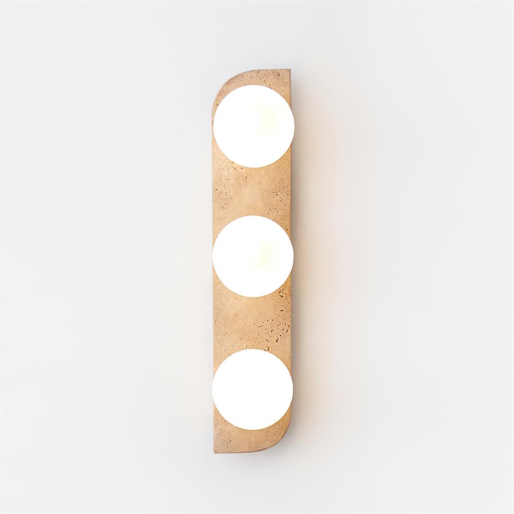 Natural Stone Sconce with Glass Globe G9 Socket Beige Neutral Ambient Light for Entryway Bathroom Bedroom Modern Minimalist Home Décor
