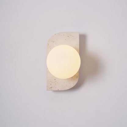 Natural Stone Sconce with G9 Socket – Textured Travertine Accent Fixture for Powder Rooms, Corridors & Bedrooms – 7W LED Compatible – Single