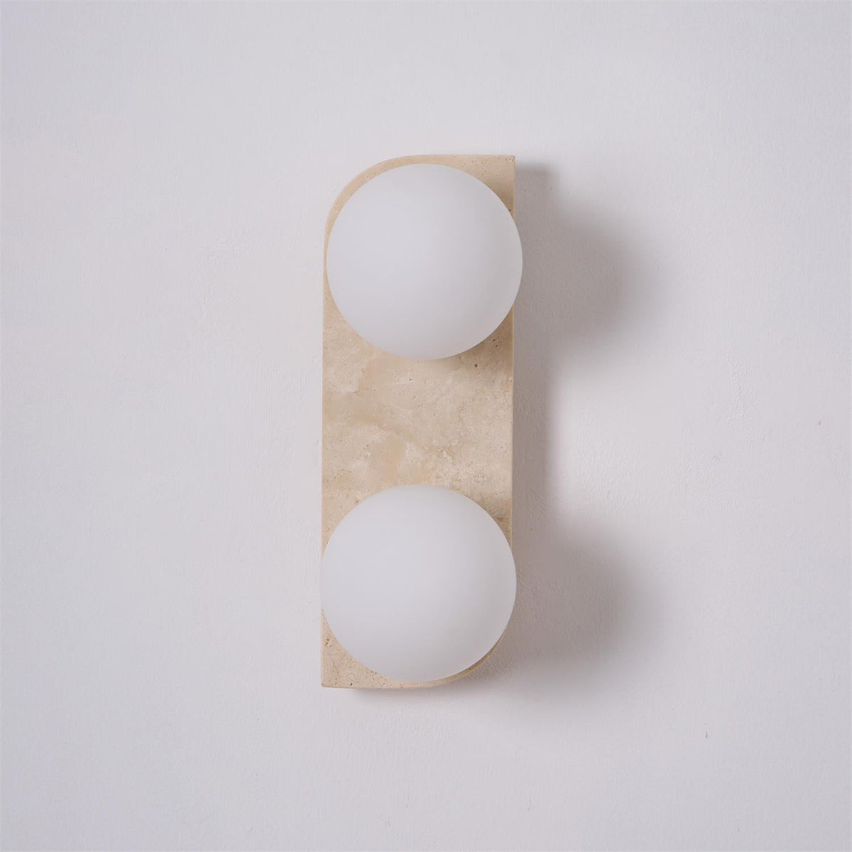 Natural Stone Sconce with Glass Globe G9 Socket Beige Neutral Ambient Light for Entryway Bathroom Bedroom Modern Minimalist Home Décor