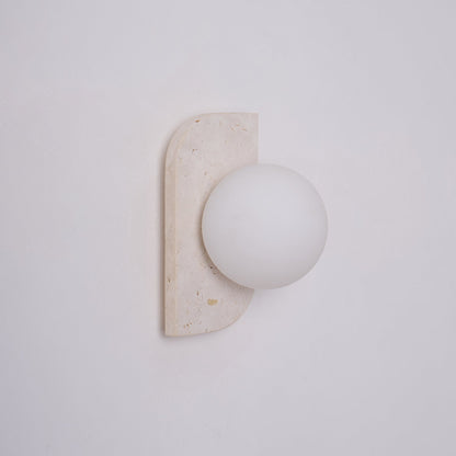 Natural Stone Sconce with G9 Socket – Textured Travertine Accent Fixture for Powder Rooms, Corridors & Bedrooms – 7W LED Compatible – Single