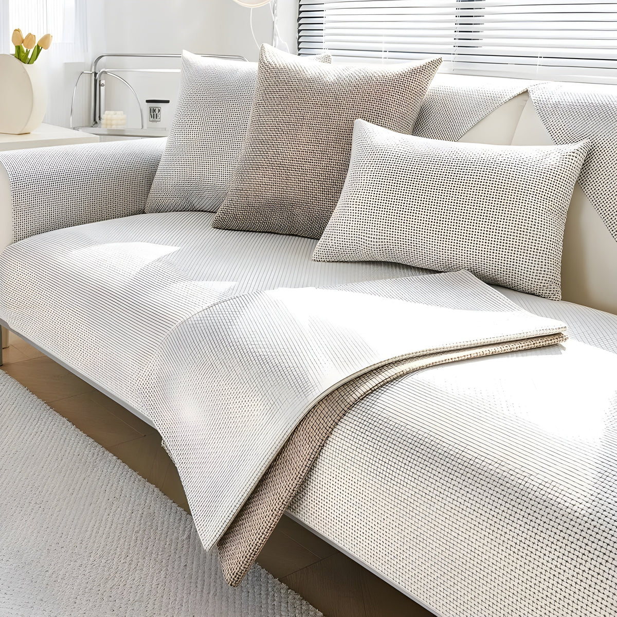 Nerina Sofa Cover - Non-Slip Polyester, Nordic Design
