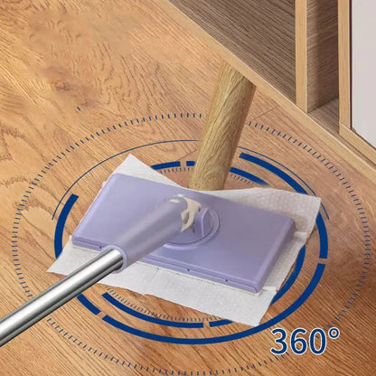 Compact Spin Mop with Press-Release Head – Hands-Free Cloth Ejection for Quick Floor Cleaning