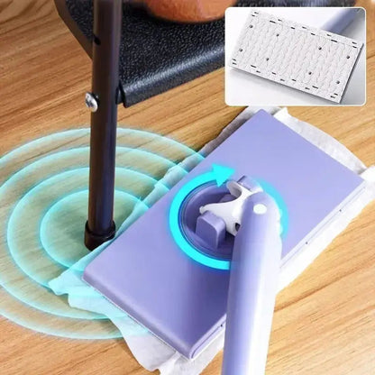 Flat Mop with 360° Swivel Head Push-Button Cloth Release for Tile Laminate Vinyl Parquet Home Kitchen Bathroom Hallway Quick Clean Lightweig