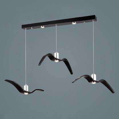 Suspension sculpturale en forme d'oiseau avec éclairage LED à hauteur réglable, filaire, pour îlots de cuisine, tables de salle à manger et espaces de vie, en blanc ou