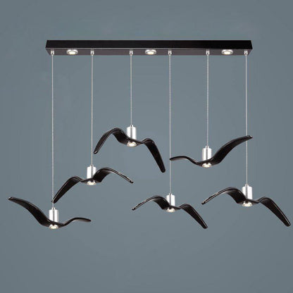 Suspension sculpturale en forme d'oiseau avec éclairage LED à hauteur réglable, filaire, pour îlots de cuisine, tables de salle à manger et espaces de vie, en blanc ou
