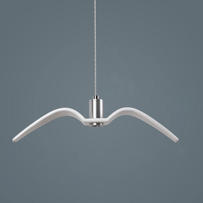 Suspension sculpturale en forme d'oiseau avec éclairage LED à hauteur réglable, filaire, pour îlots de cuisine, tables de salle à manger et espaces de vie, en blanc ou