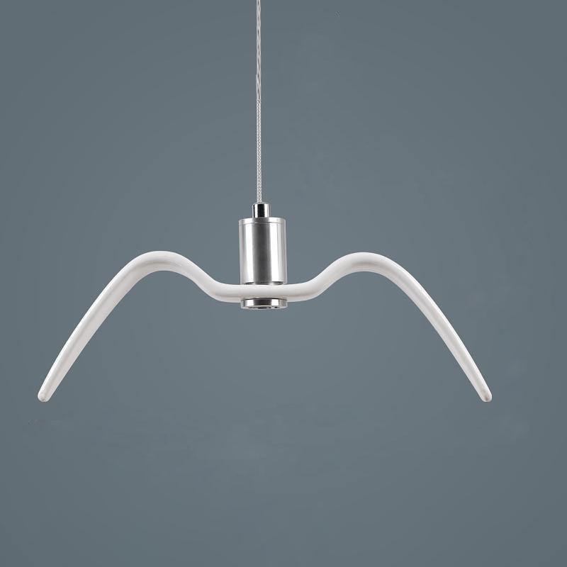 Suspension sculpturale en forme d'oiseau avec éclairage LED à hauteur réglable, filaire, pour îlots de cuisine, tables de salle à manger et espaces de vie, en blanc ou