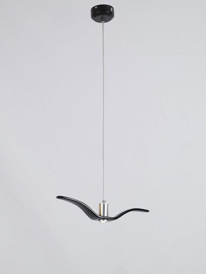 Suspension sculpturale en forme d'oiseau avec éclairage LED à hauteur réglable, filaire, pour îlots de cuisine, tables de salle à manger et espaces de vie, en blanc ou