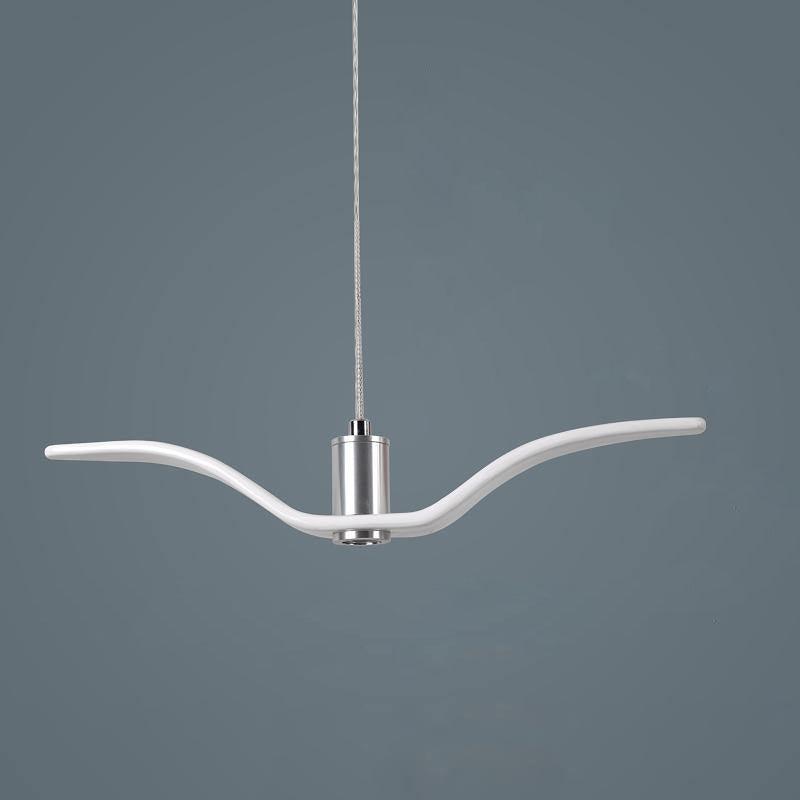 Suspension sculpturale en forme d'oiseau avec éclairage LED à hauteur réglable, filaire, pour îlots de cuisine, tables de salle à manger et espaces de vie, en blanc ou