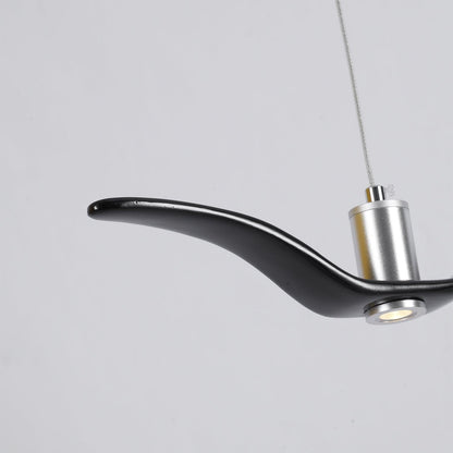 Suspension sculpturale en forme d'oiseau avec éclairage LED à hauteur réglable, filaire, pour îlots de cuisine, tables de salle à manger et espaces de vie, en blanc ou