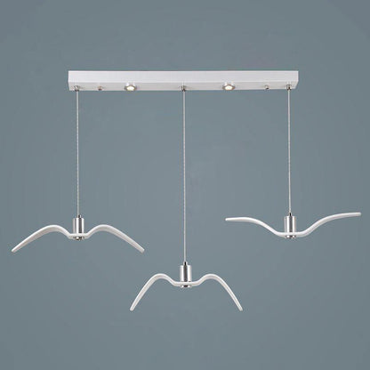 Suspension sculpturale en forme d'oiseau avec éclairage LED à hauteur réglable, filaire, pour îlots de cuisine, tables de salle à manger et espaces de vie, en blanc ou