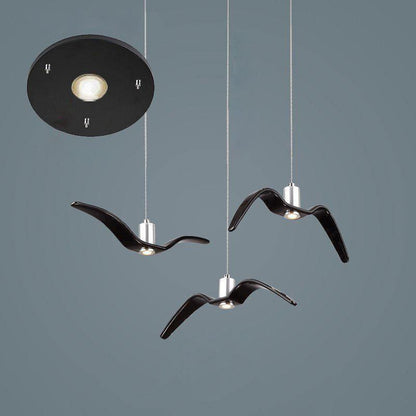 Suspension sculpturale en forme d'oiseau avec éclairage LED à hauteur réglable, filaire, pour îlots de cuisine, tables de salle à manger et espaces de vie, en blanc ou
