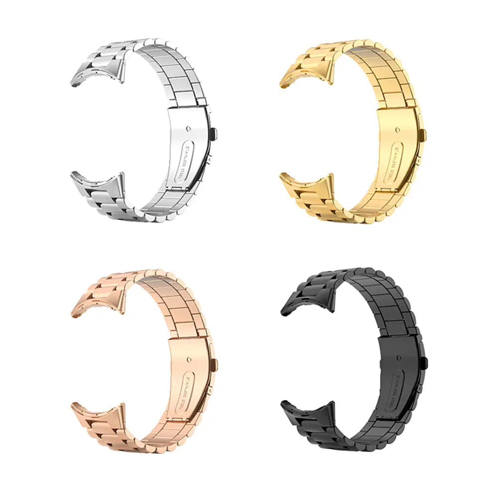 Steel Bracelet-Style Band for Google Pixel Watch & Pixel Watch 2 – Secure Link Design – Compatible with 41mm Case – 8 Finishes – Clasp
