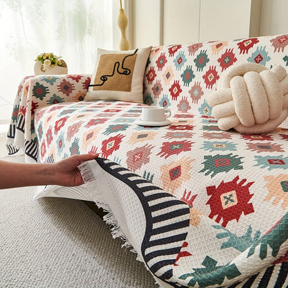 Noble Throw Cover - Durable Geometric Boho Design