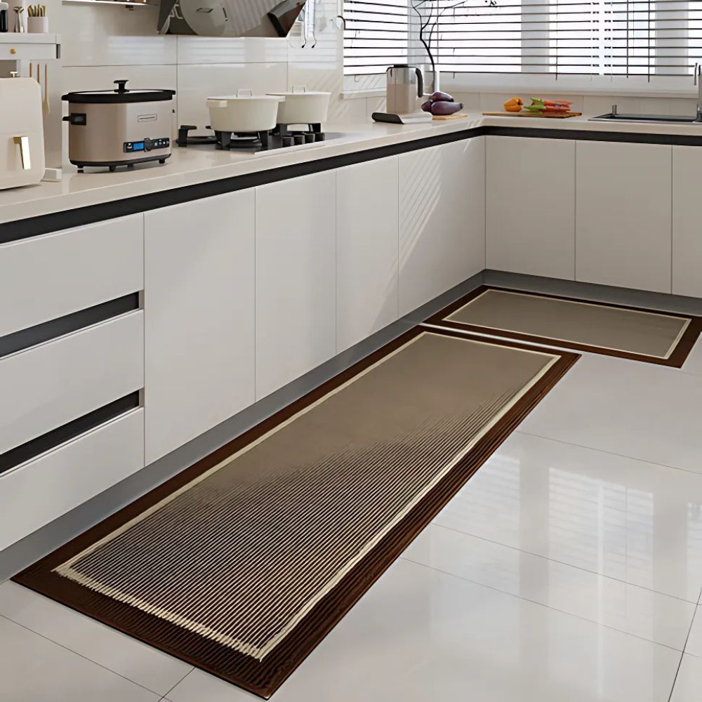 Non-Slip Washable Kitchen Mat Set - Anti-Fatigue Kitchen Floor Mats with Ribbed Surface