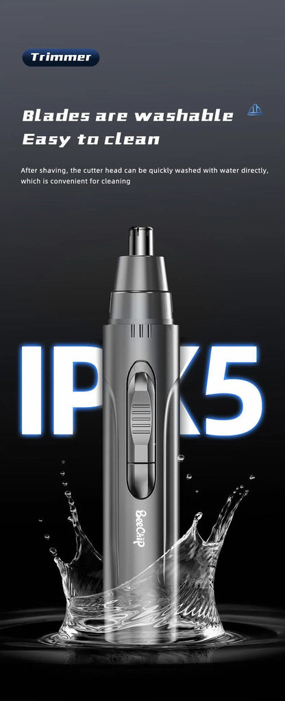 Nora Luxe | Tondeuse poils de nez et oreilles rechargeable avec lames de précision | Design compact pour un entretien sans effort