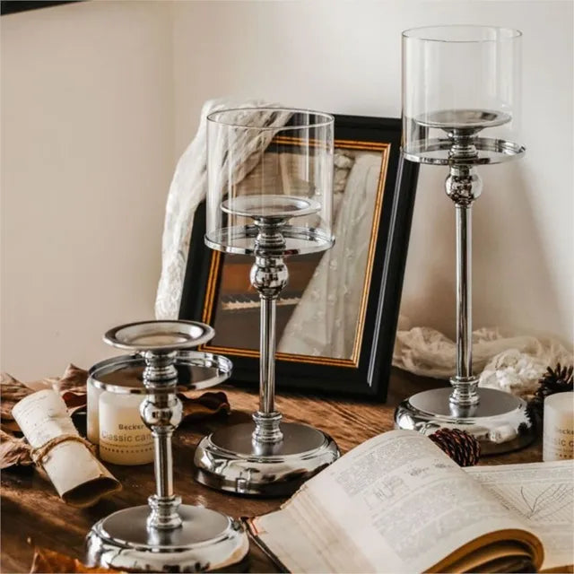 Photophore en verre élégant pour la décoration intérieure moderne