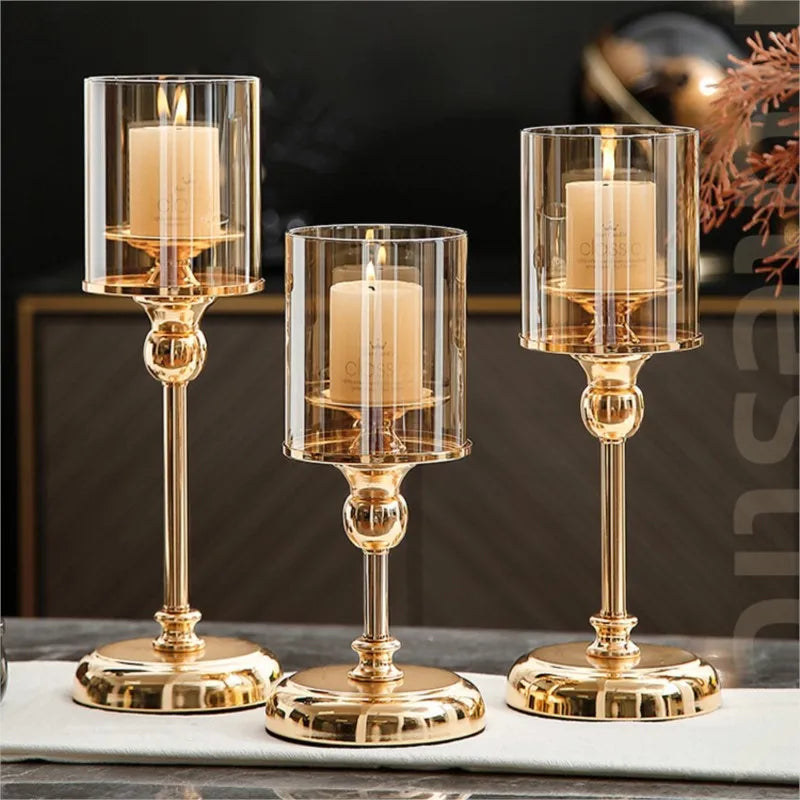 Photophore en verre élégant pour la décoration intérieure moderne