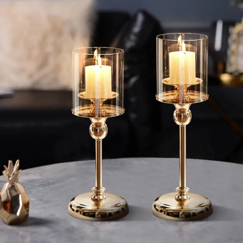 Photophore en verre élégant pour la décoration intérieure moderne