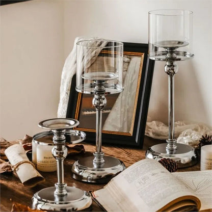 Photophore en verre élégant pour la décoration intérieure moderne