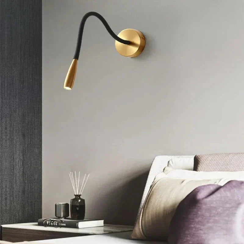 Swing Arm Wall Lamp with Rotary Dimmer Switch – Adjustable Reading Light for Bedroom, Home Office & Living Room