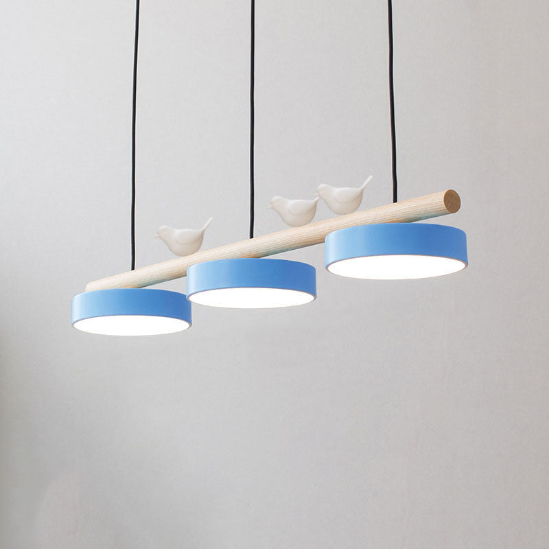 Linear LED Ceiling Light Fixture 36W 31.5 Inch Wood Iron Resin 3-Temperature Adjustable Flush Mount for Bedroom Living Room Hallway Kitchen
