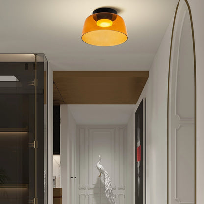 Layered Glass Ceiling Light Modern Multi-Tier Flush Mount Fixture with LED Hardwired for Kitchen Dining Room Bedroom Living Room