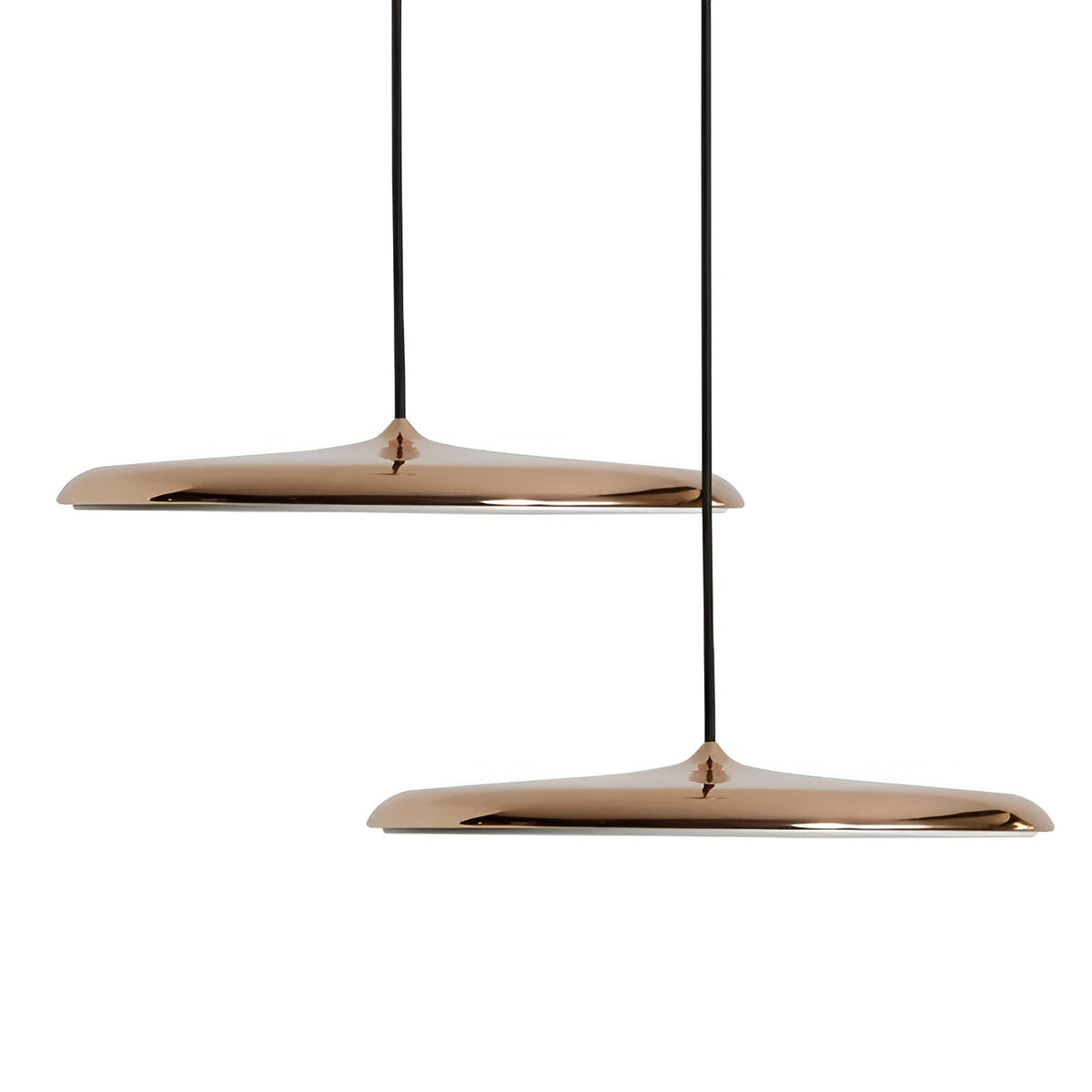 LED Disc Ceiling Fixture 10 in Rose Gold 4000K Adjustable Height for Kitchen Dining Room Bedroom Modern Floating Lamp Neutral White