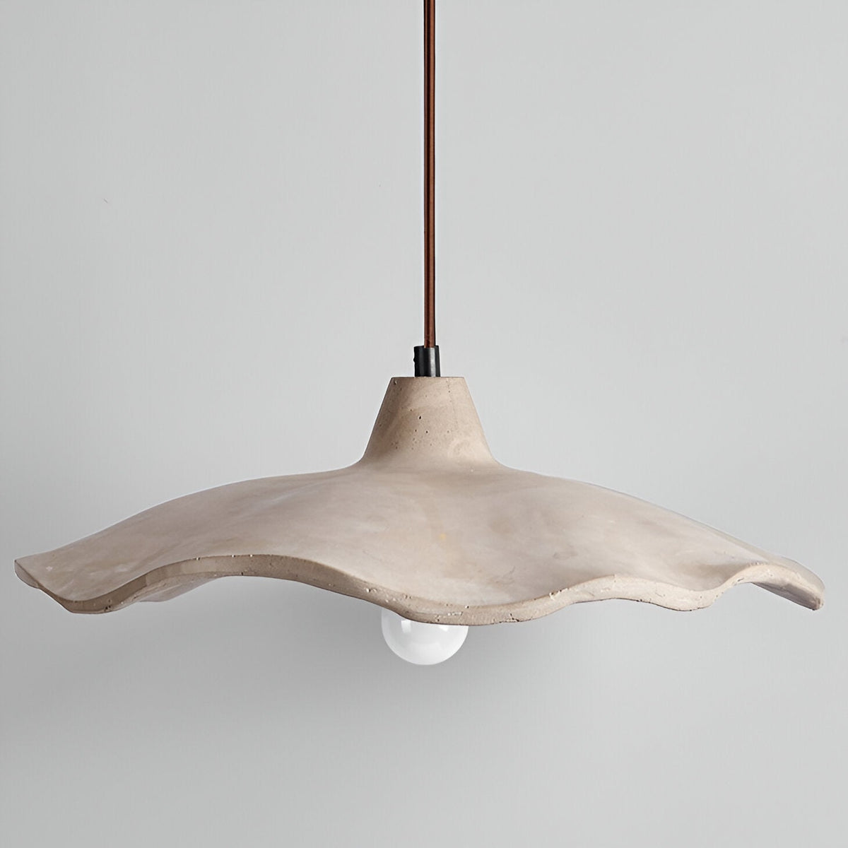 Suspension en béton 16 pouces, forme pétale organique, style Wabi-Sabi pour salle à manger, îlot de cuisine, chambre, cordon réglable, compatible LED, moderne